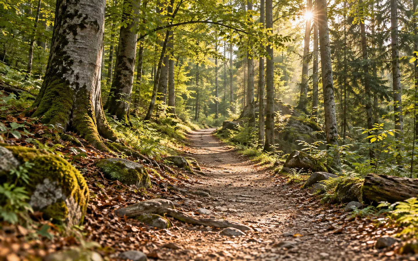 Waldweg im Mittelgebirge