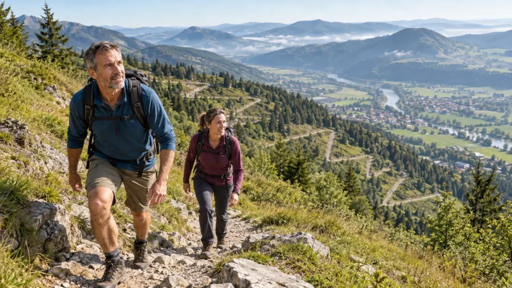 Zwei Wanderer beim Aufstieg